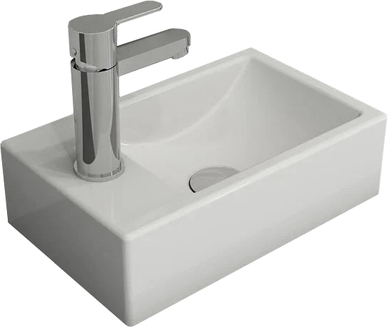 Раковина маленькая в туалет BOCCHI Mini 1418-001-0326 L, глянцевый белый