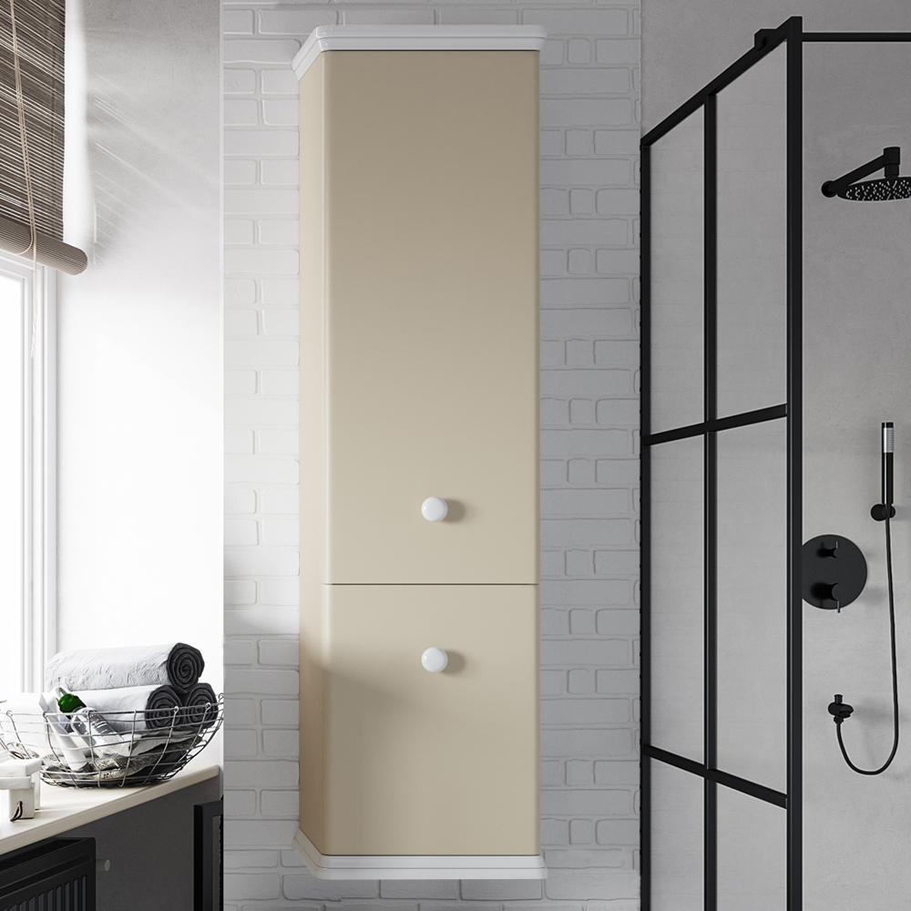 Шкаф пенал для ванной STWORKI Вестерос 36, бежевый