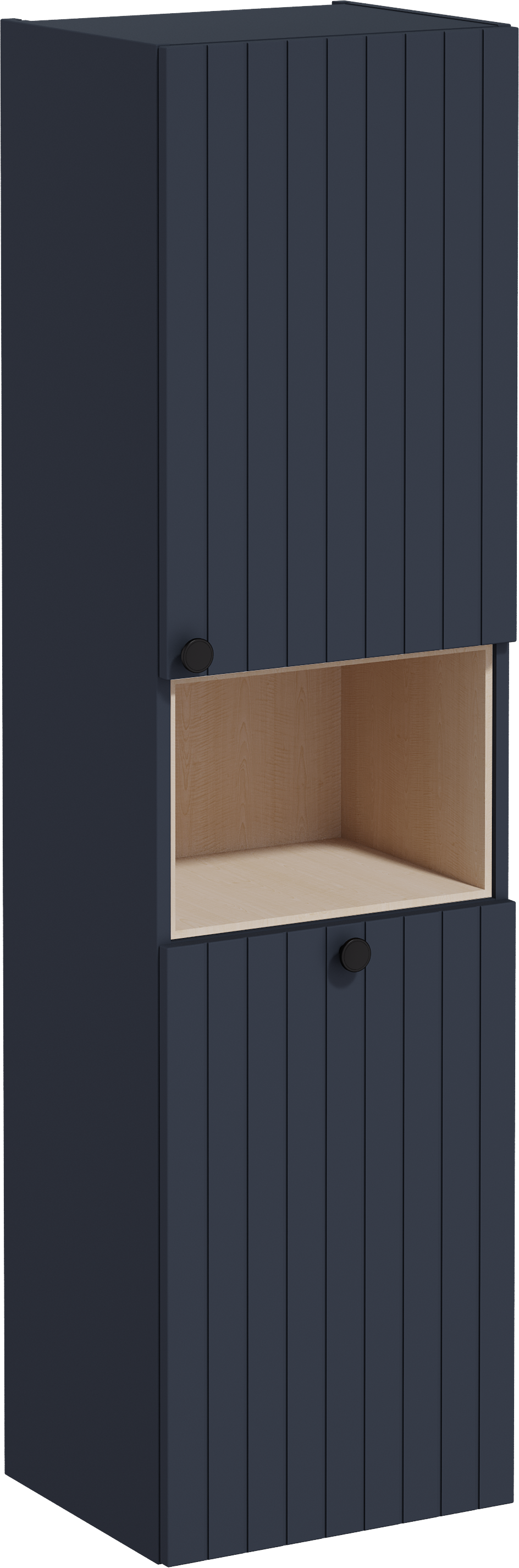 Шкаф-пенал VitrA Root Groove 40 R, с бельевой корзиной, темно-синий