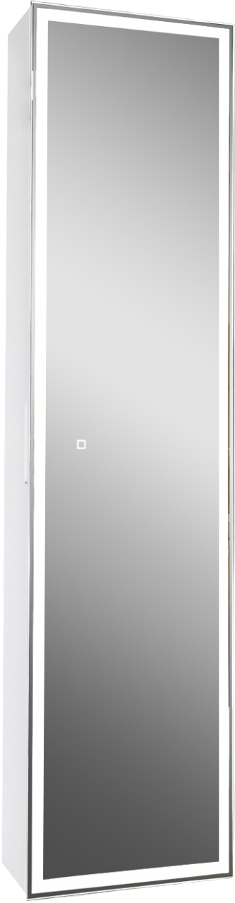 Шкаф-пенал для ванной с зеркалом STWORKI Кронборг МВК104 40, с подсветкой, белый