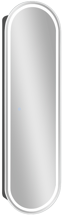 Шкаф-пенал для ванной STWORKI Мальмё МВК076 45, с подсветкой, черный