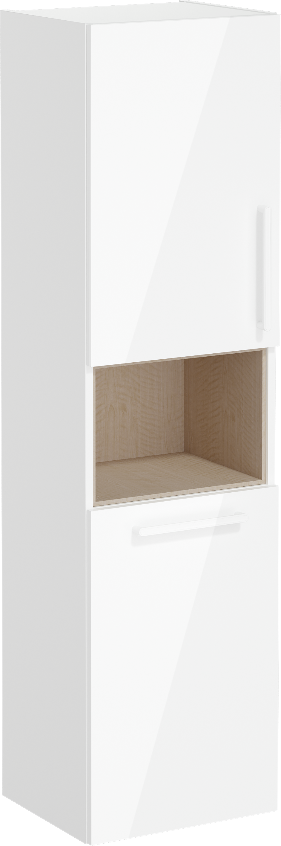 Шкаф-пенал VitrA Root Flat 40 L, с бельевой корзиной, белый глянец