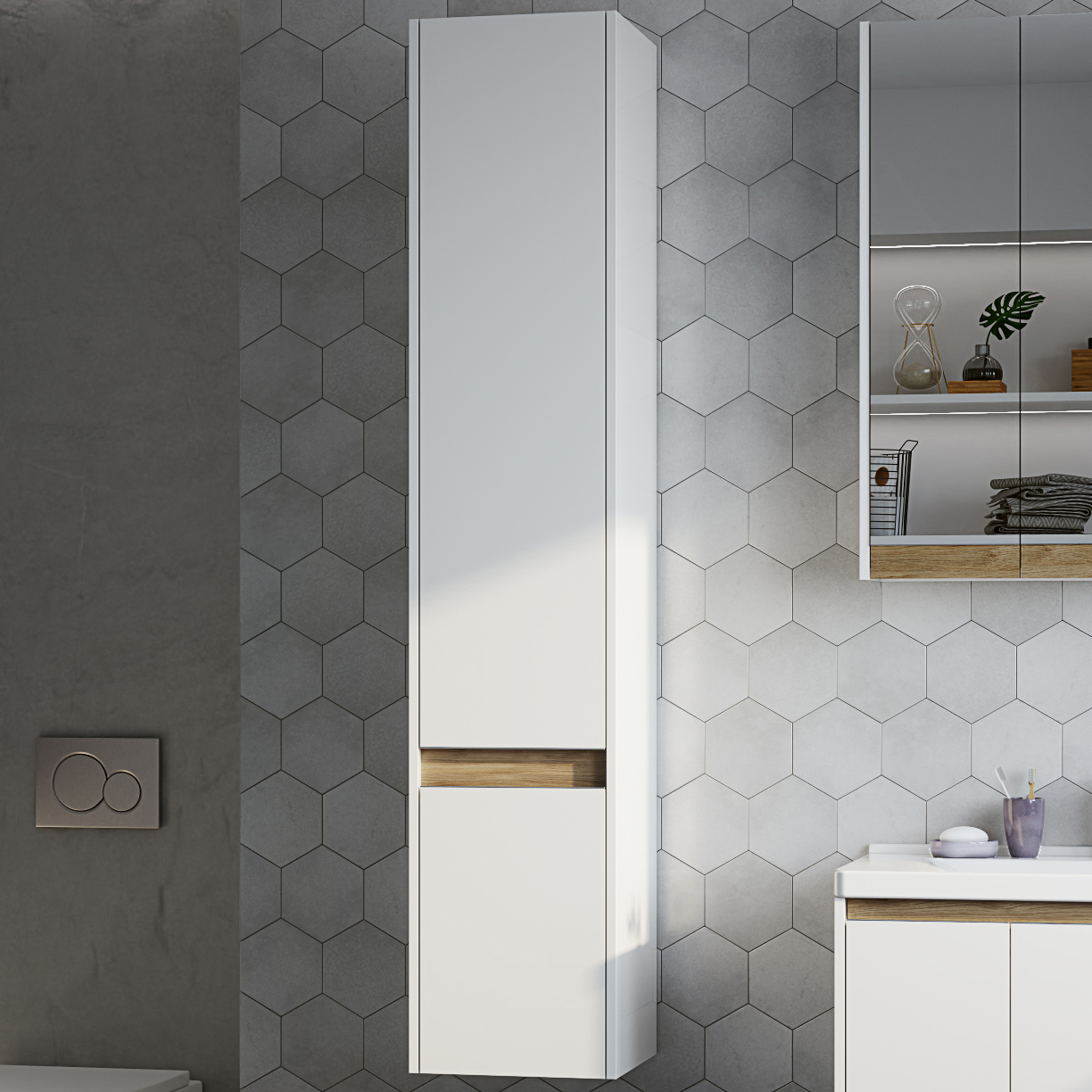 Шкаф-пенал для ванной STWORKI Стокгольм L