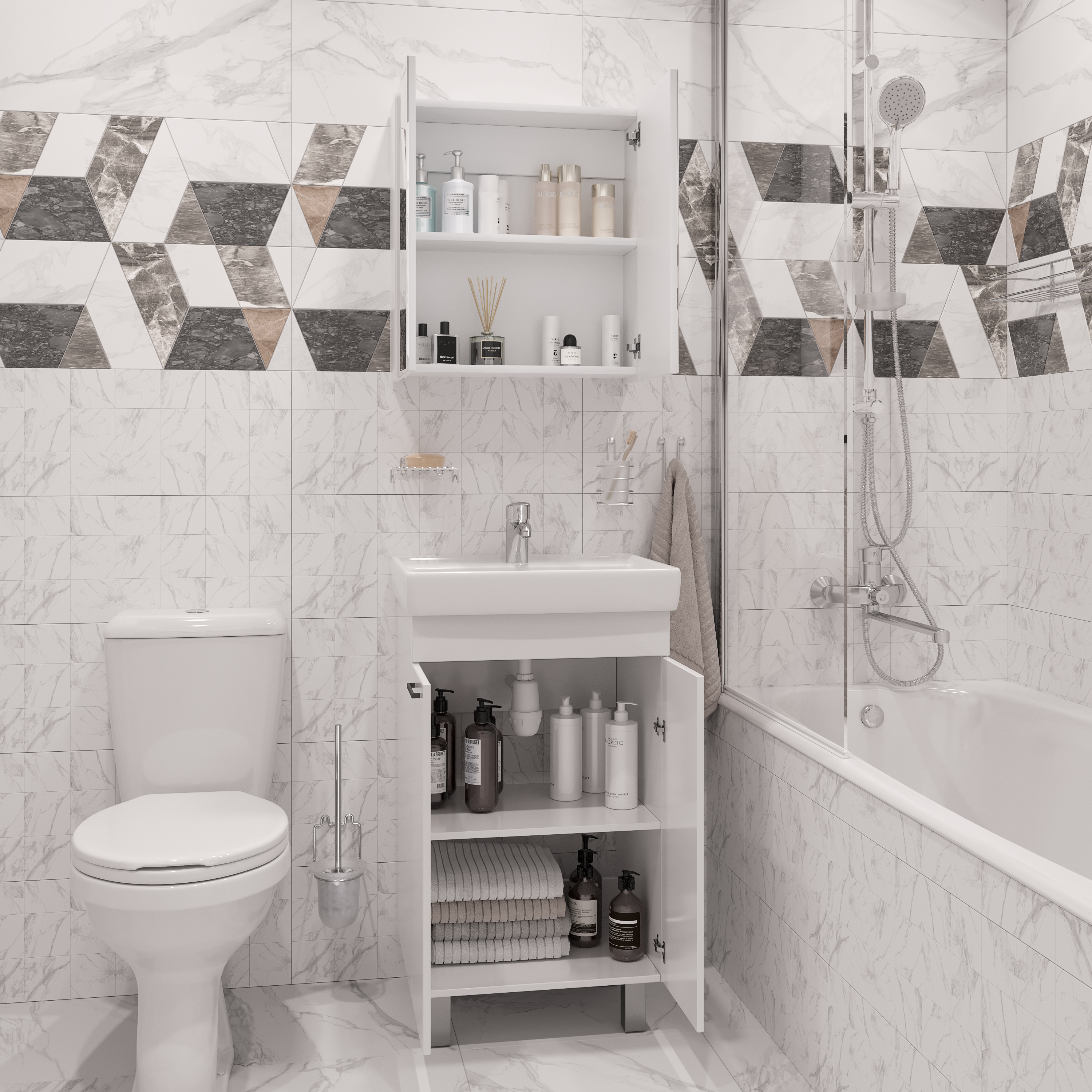 Шторка на ванну DIWO Коломна 4GW007 распашная, 80x150 купить в Тамбове
