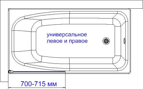 Шторка на ванну DIWO Коломна 4GW006 распашная, 70x150 купить в Тамбове