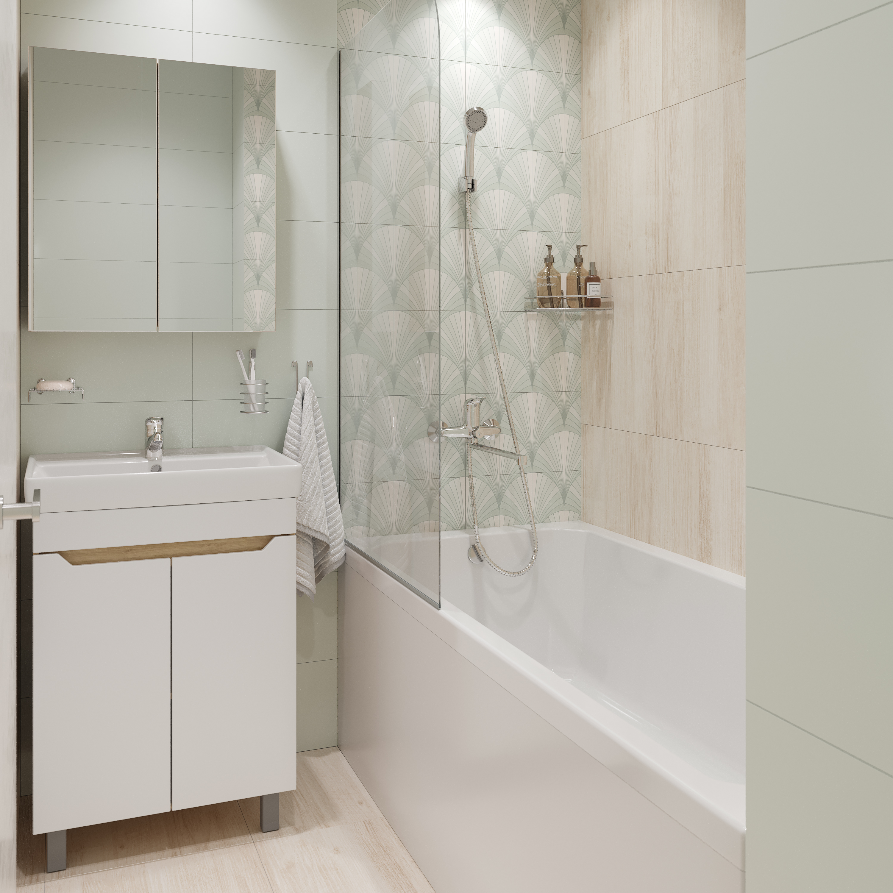 Шторка на ванну DIWO Кострома KS02-080TCR распашная, 80х135 купить в Тамбове