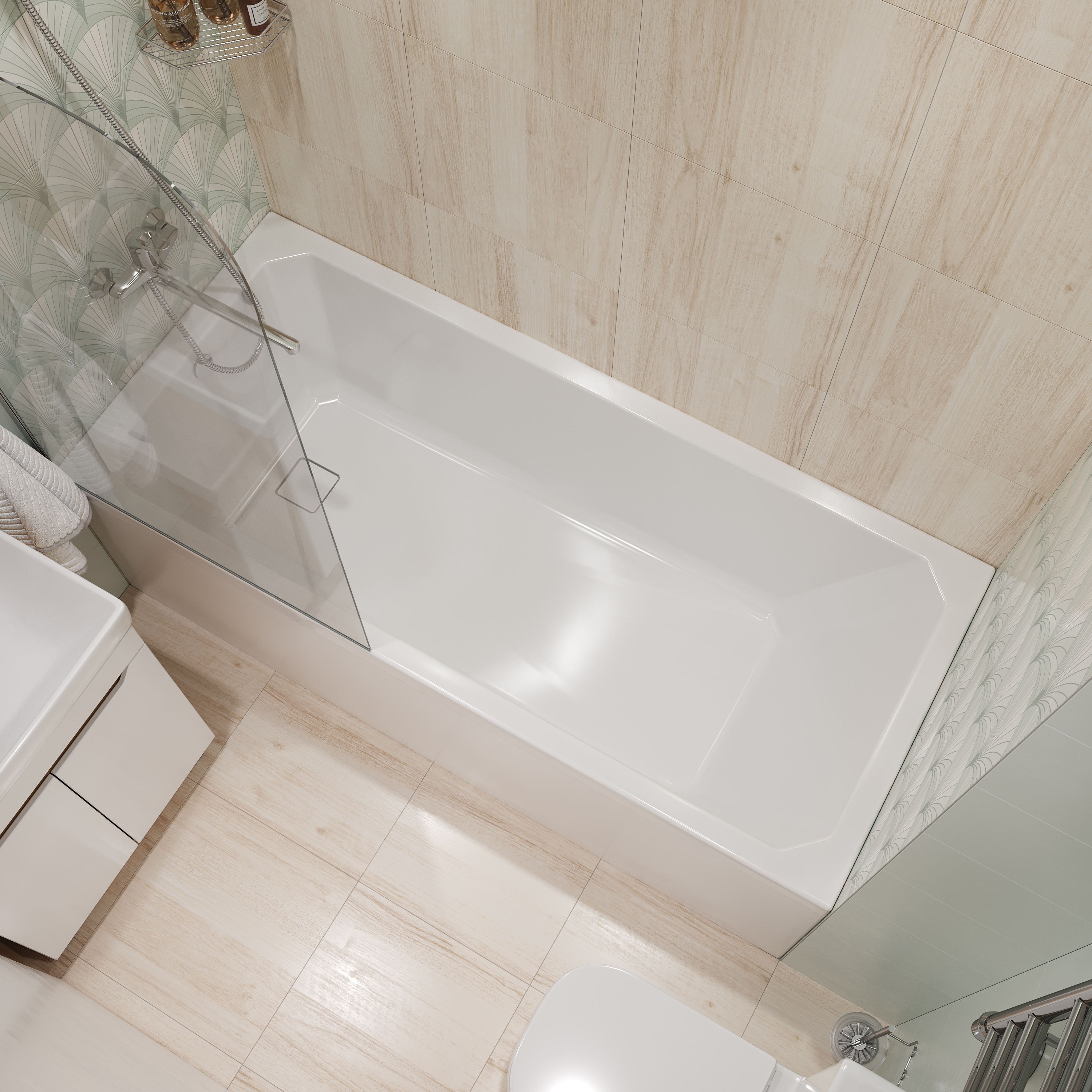 Шторка на ванну DIWO Кострома KS02-080TCR распашная, 80х135 купить в Тамбове