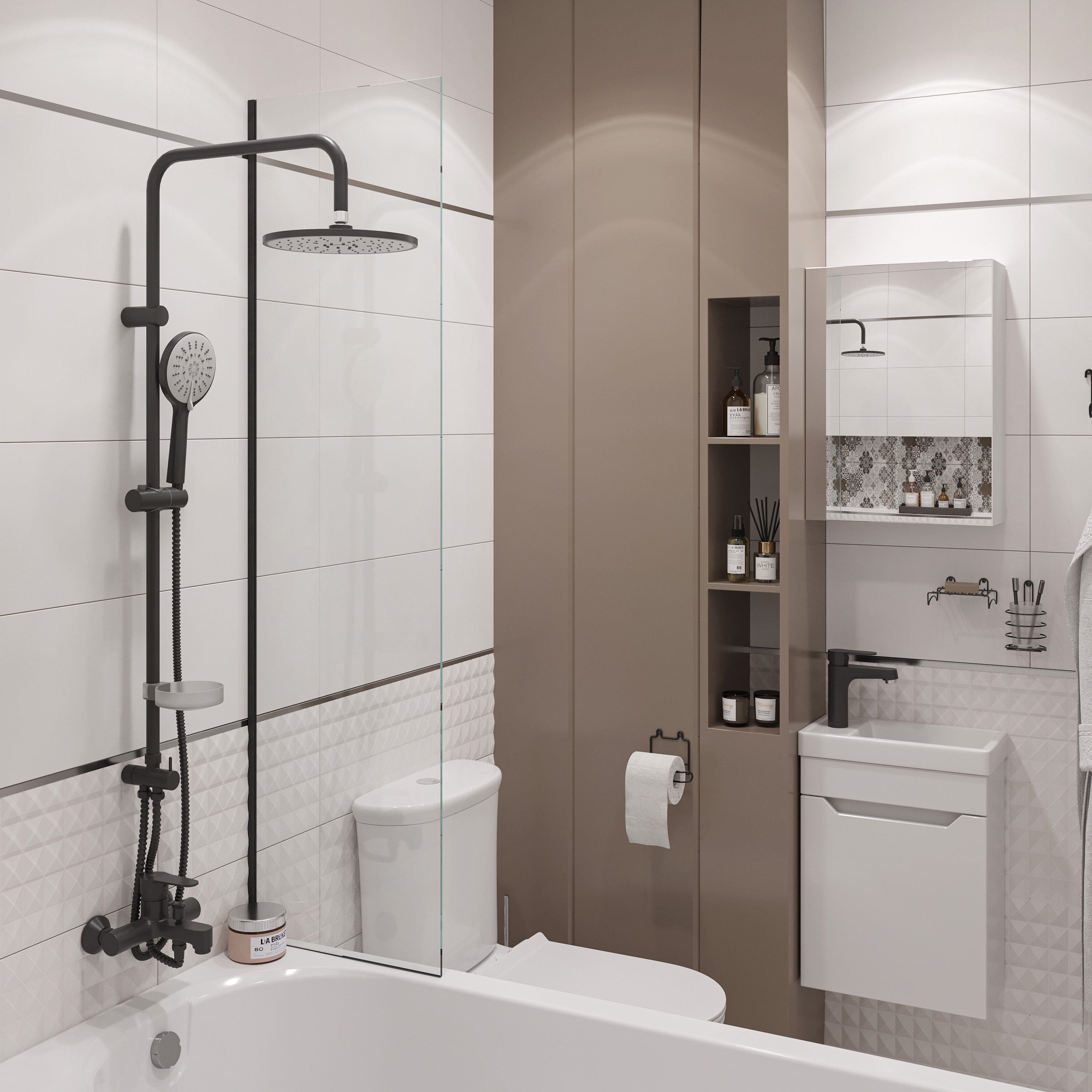 Шторка на ванну DIWO Ростов 4GW015 неподвижная, 40x150, черная матовая купить в Тамбове