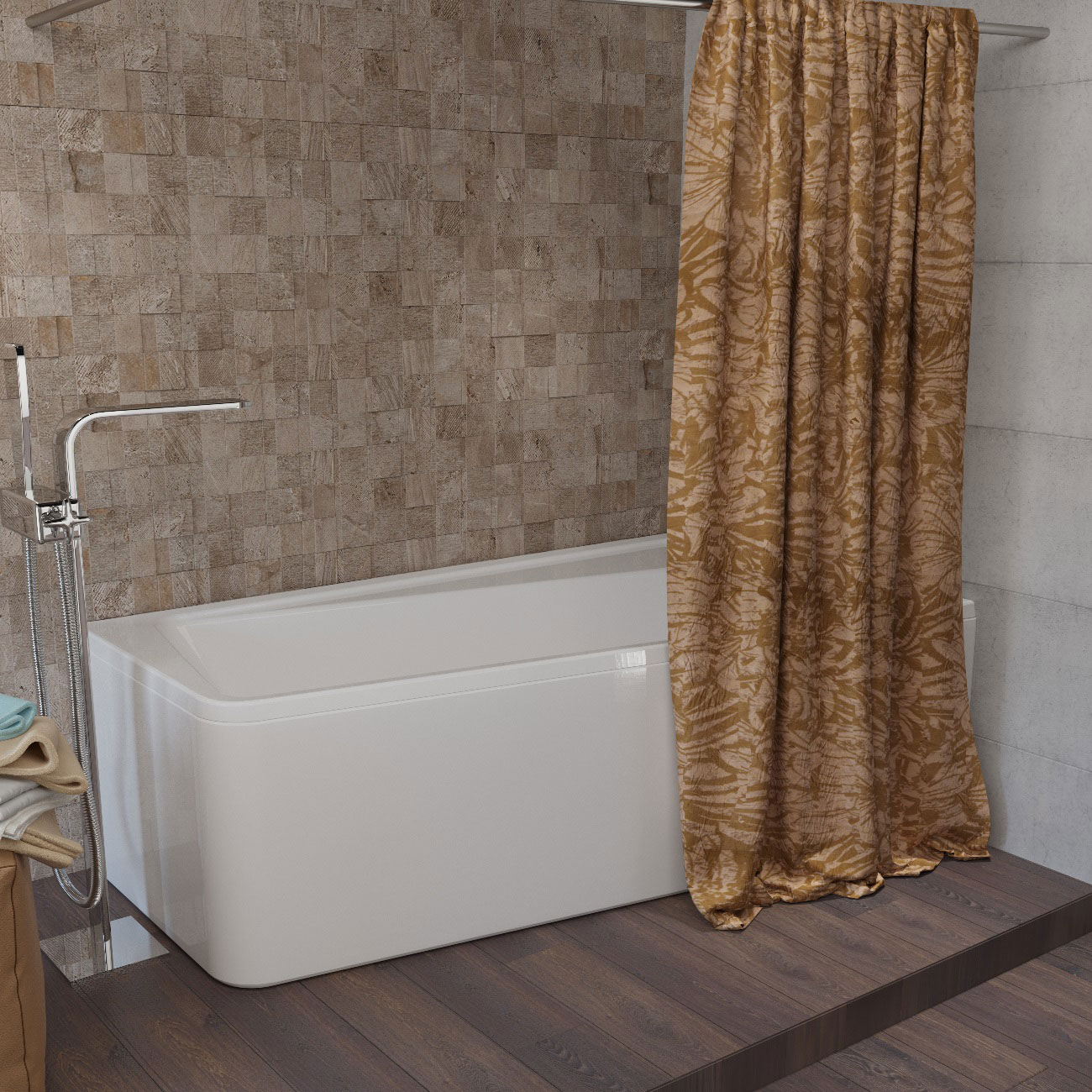 Штора для ванной Aima Design У37614 270x240, двойная, бежевая