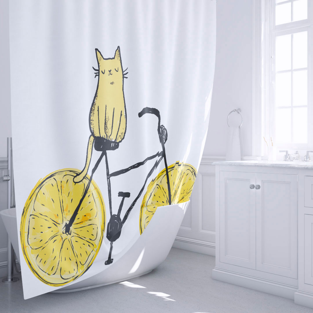 Штора для ванной Fixsen Cat FX-2515 180x200