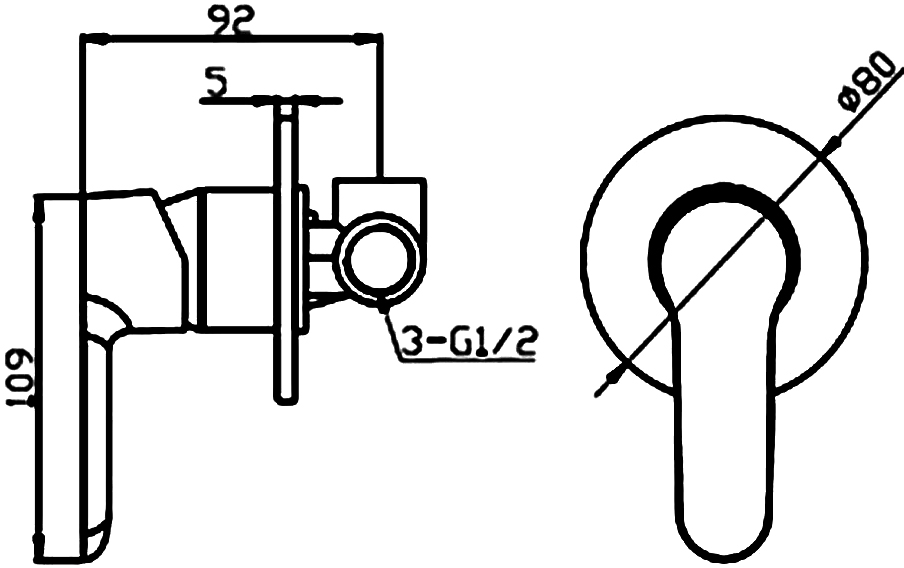 Встраиваемый смеситель для душа и ванны STWORKI Ноттвиль NO-07cr С ВНУТРЕННЕЙ ЧАСТЬЮ купить в Тамбове