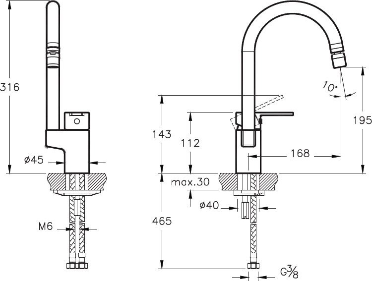 Смеситель для кухни VitrA Fold S Sink Mixer A42155EXP купить в Тамбове