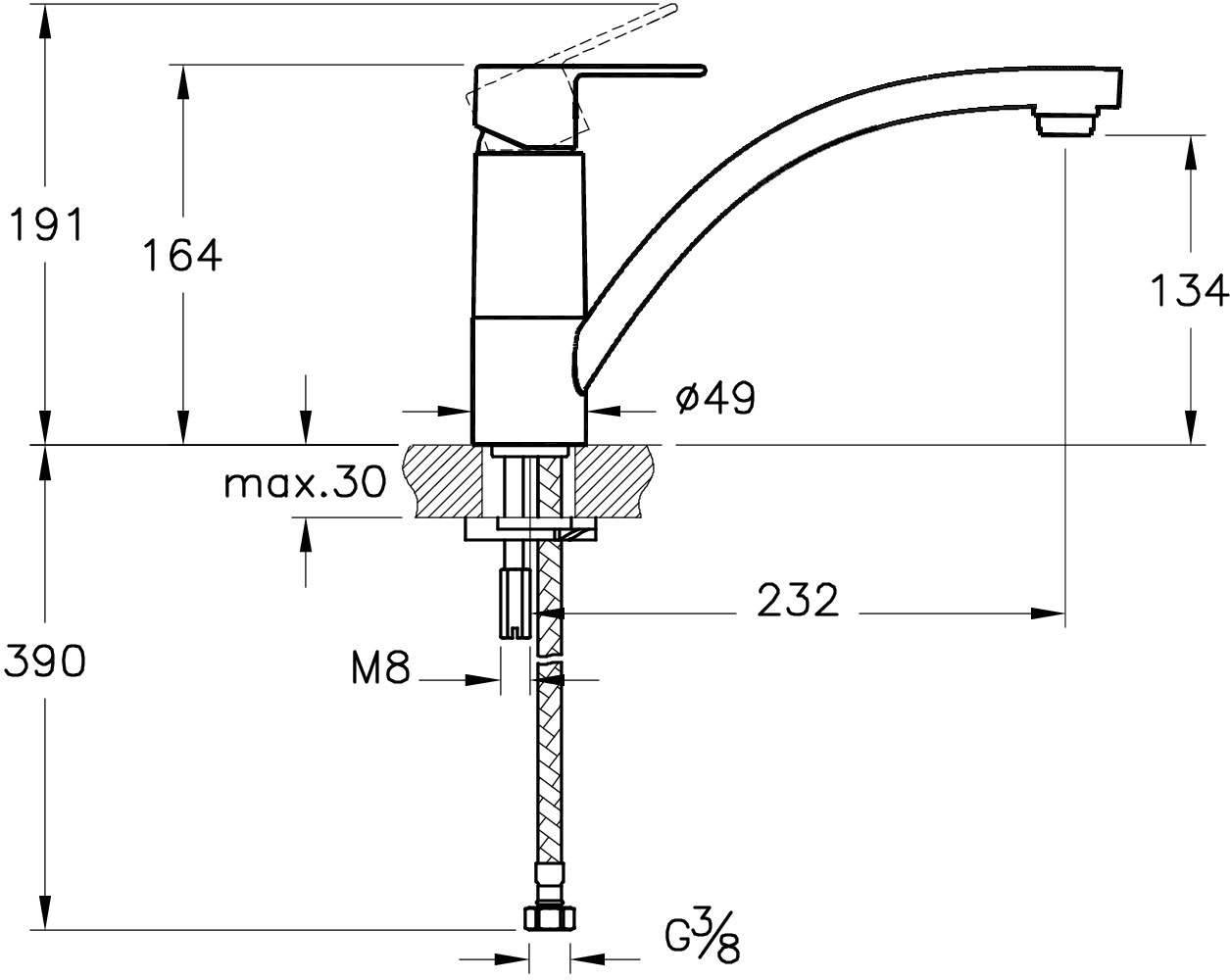 Смеситель для кухни VitrA Win S A42596EXP купить в Тамбове