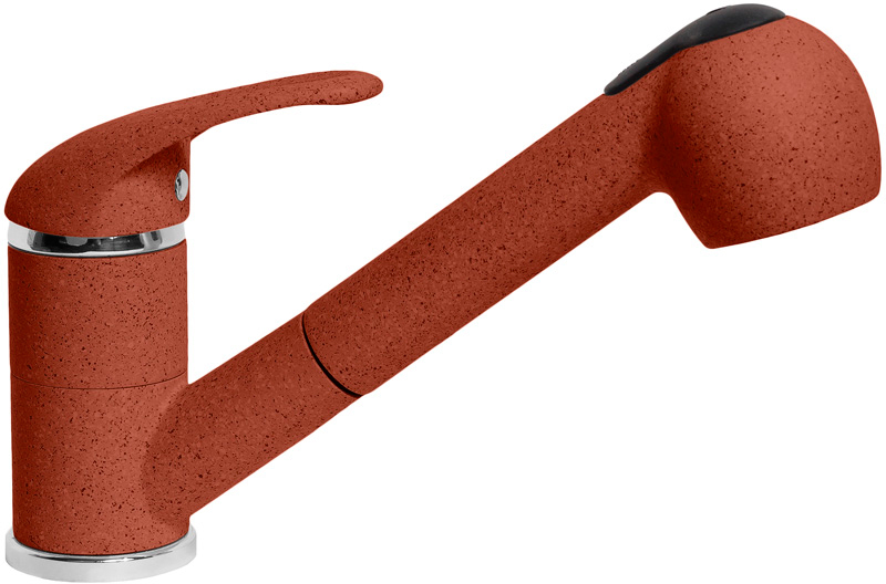 Смеситель AquaGranitEx C-4040 для кухонной мойки, красный марс