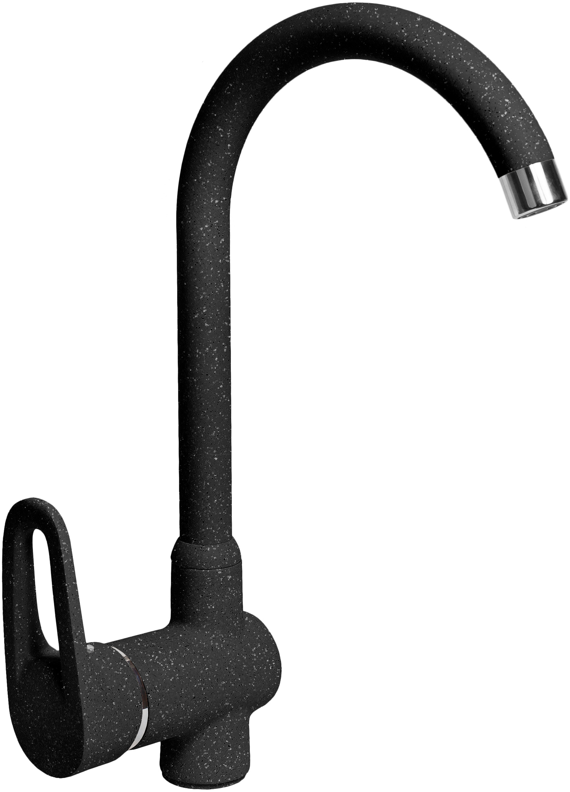 Смеситель AquaGranitEx C-5035 для кухонной мойки, черный