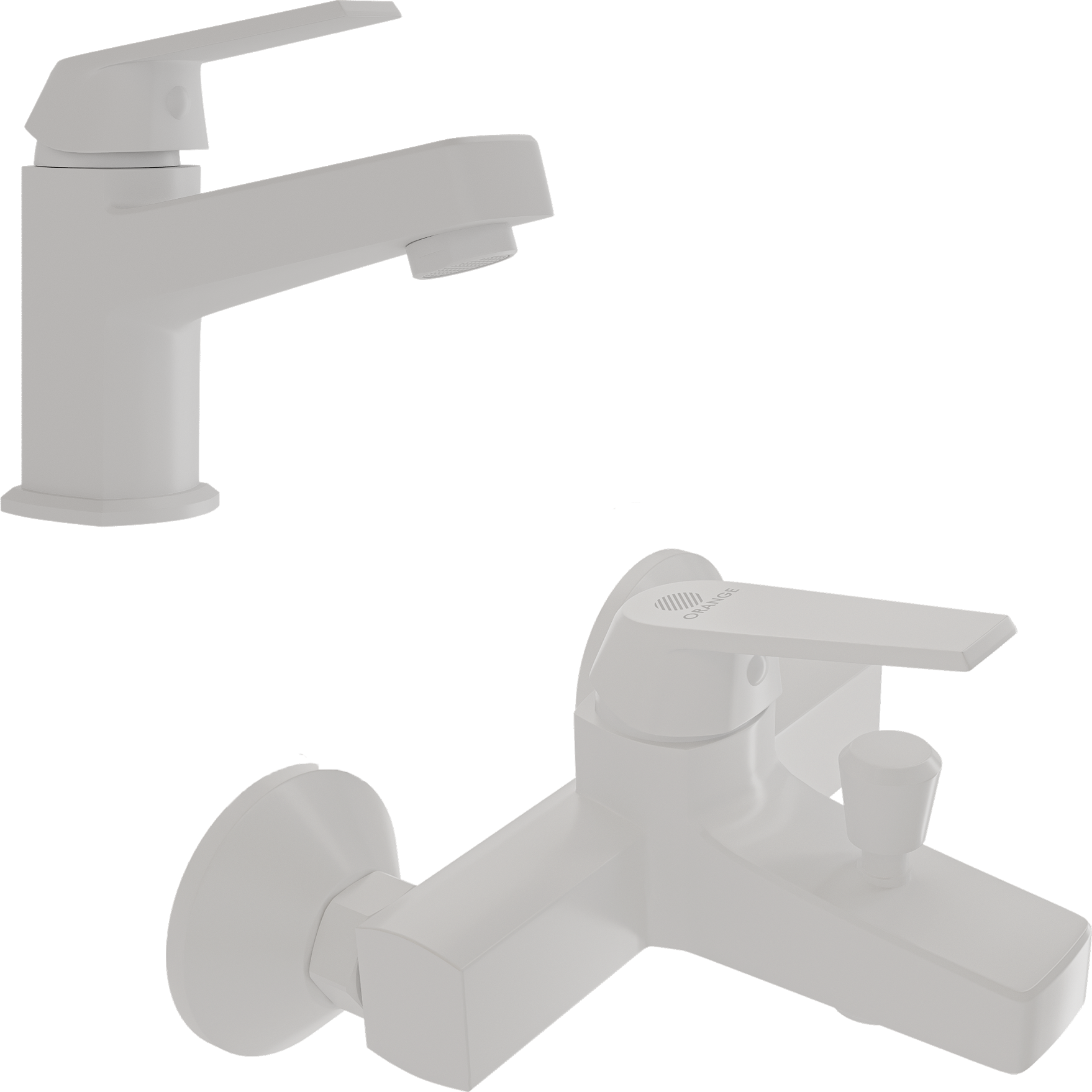 Комплект для раковины  Смеситель для ванны с душем DIWO Смоленск SM-03w белый + Смеситель для раковины DIWO Смоленск SM-02w белый