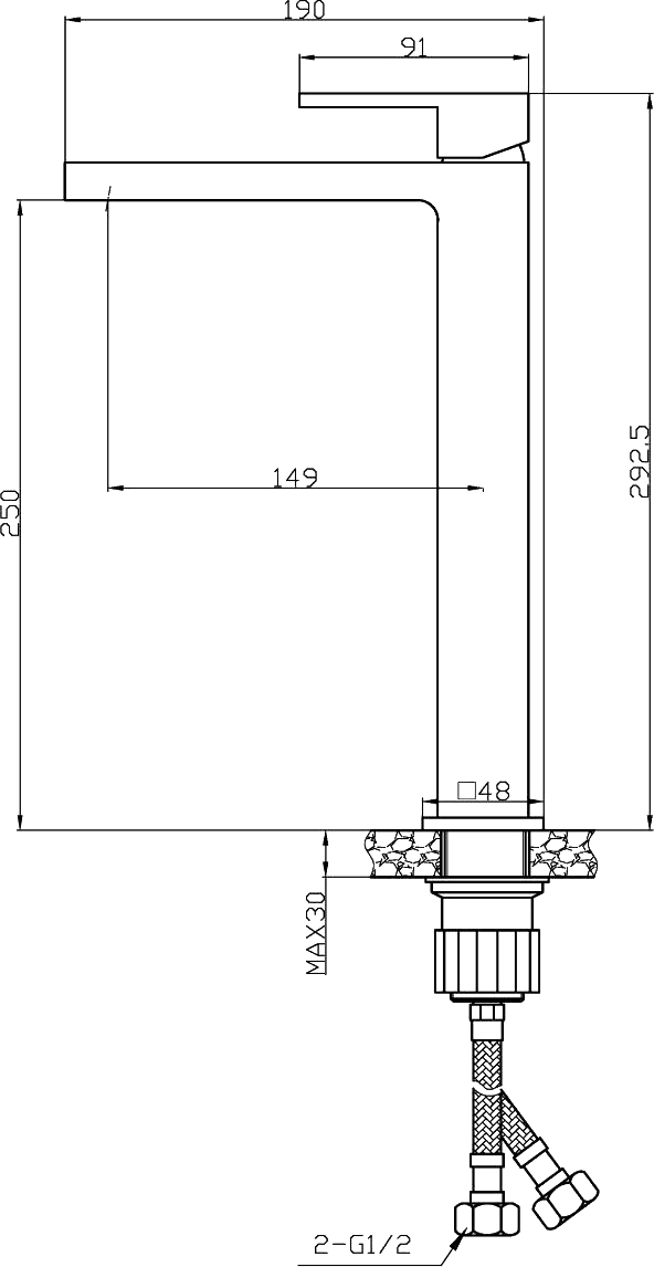 Смеситель для раковины STWORKI Нюборг NU-02b черный купить в Тамбове