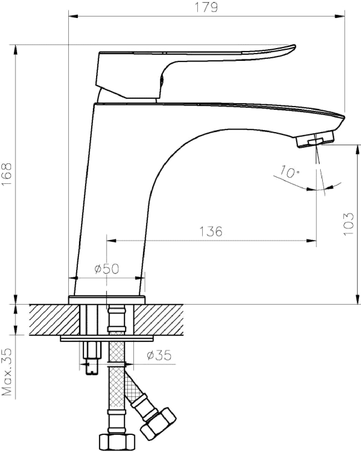 Смеситель для раковины STWORKI Хадстен XA-01cr купить в Тамбове