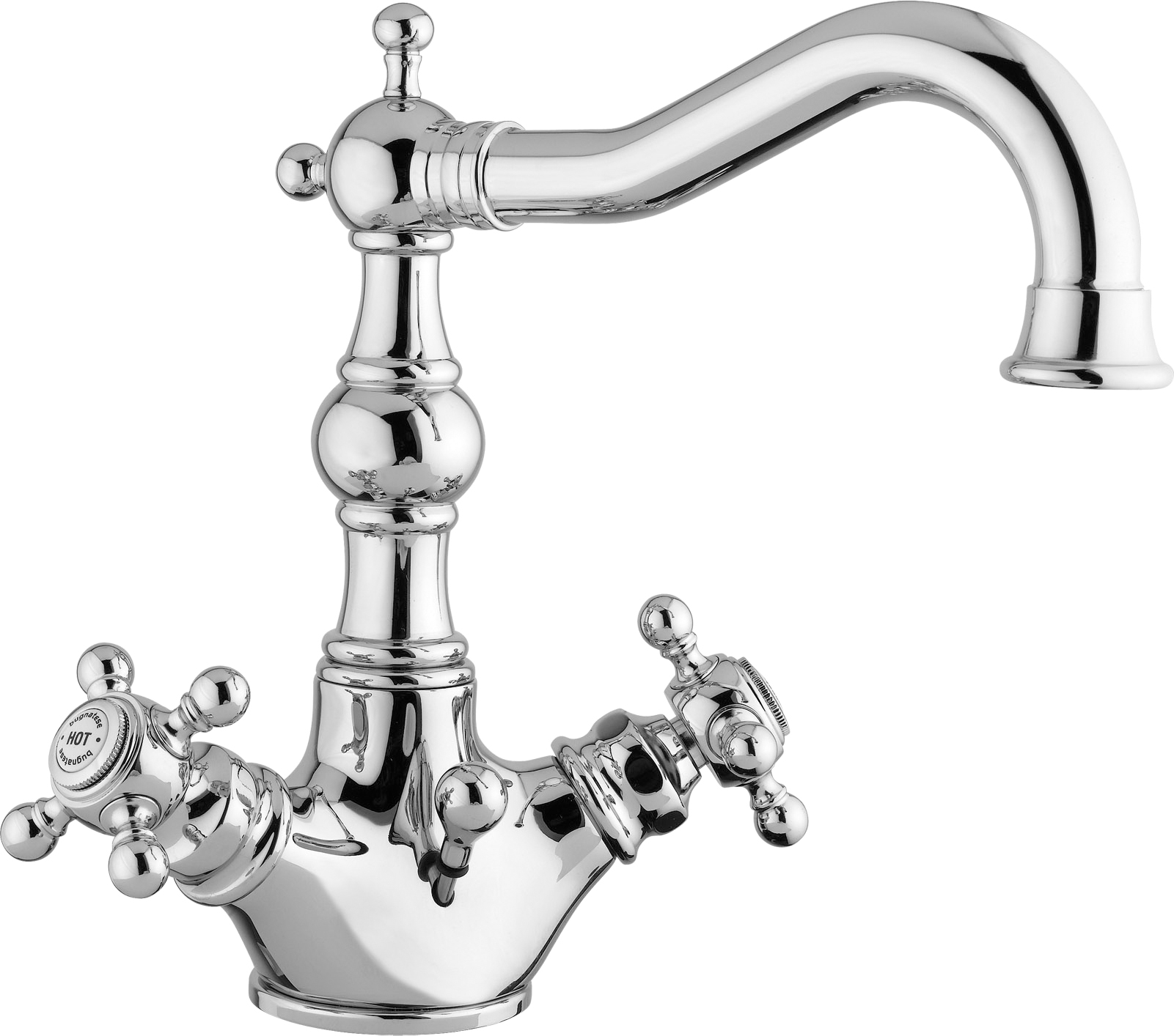 Смеситель Bugnatese Arcadia 8334CR для раковины, с донным клапаном, хром (уценка: царапины)