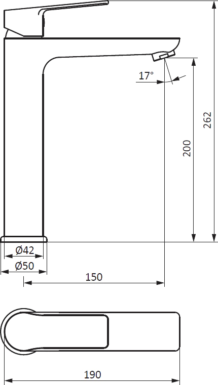 Смеситель для раковины STWORKI Хельсинки HFHS02230 черный, однорычажный, латунь, для раковины чаши, высокий, матовый купить в Тамбове