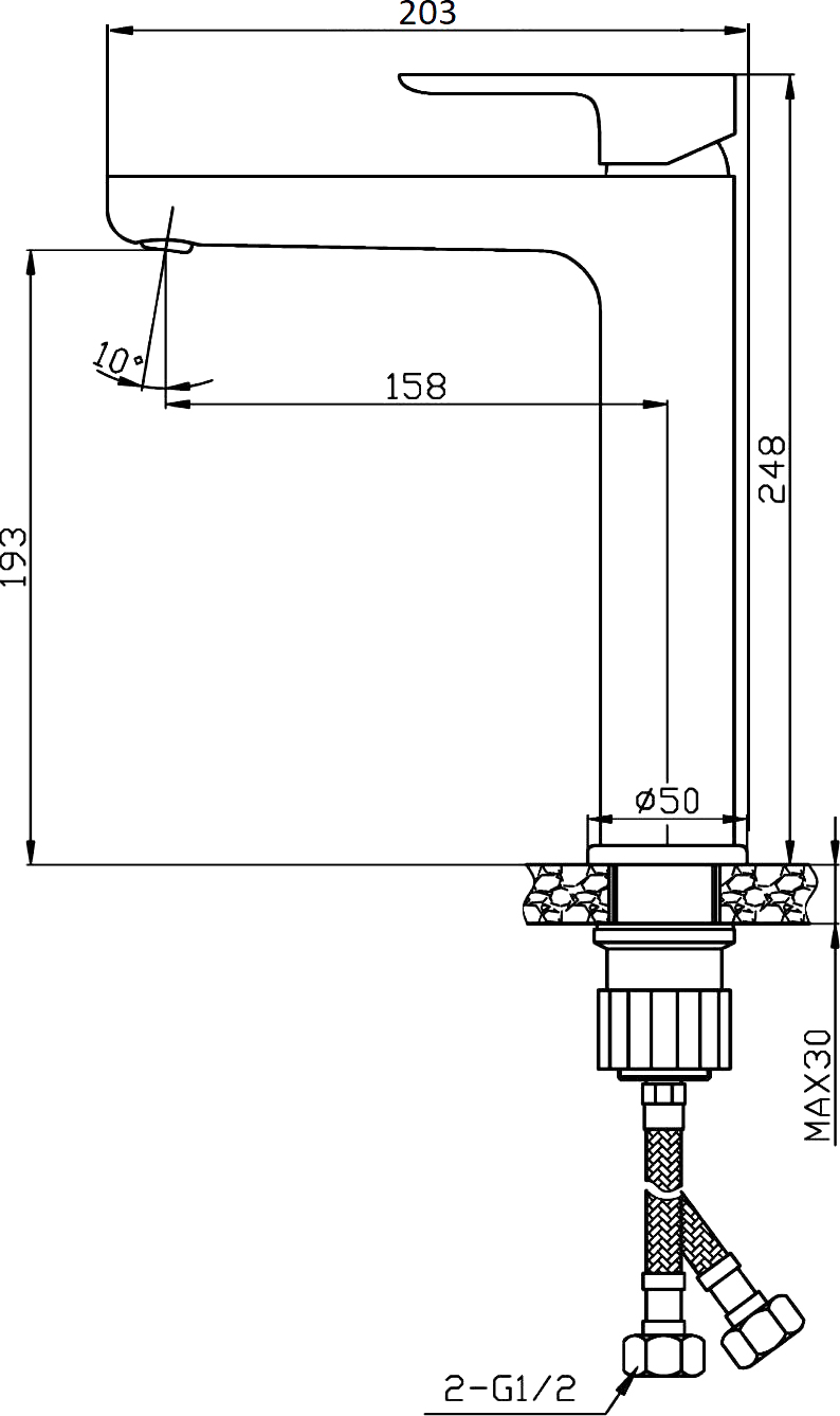 Смеситель для раковины STWORKI Ноттвиль NO-02b черный купить в Тамбове