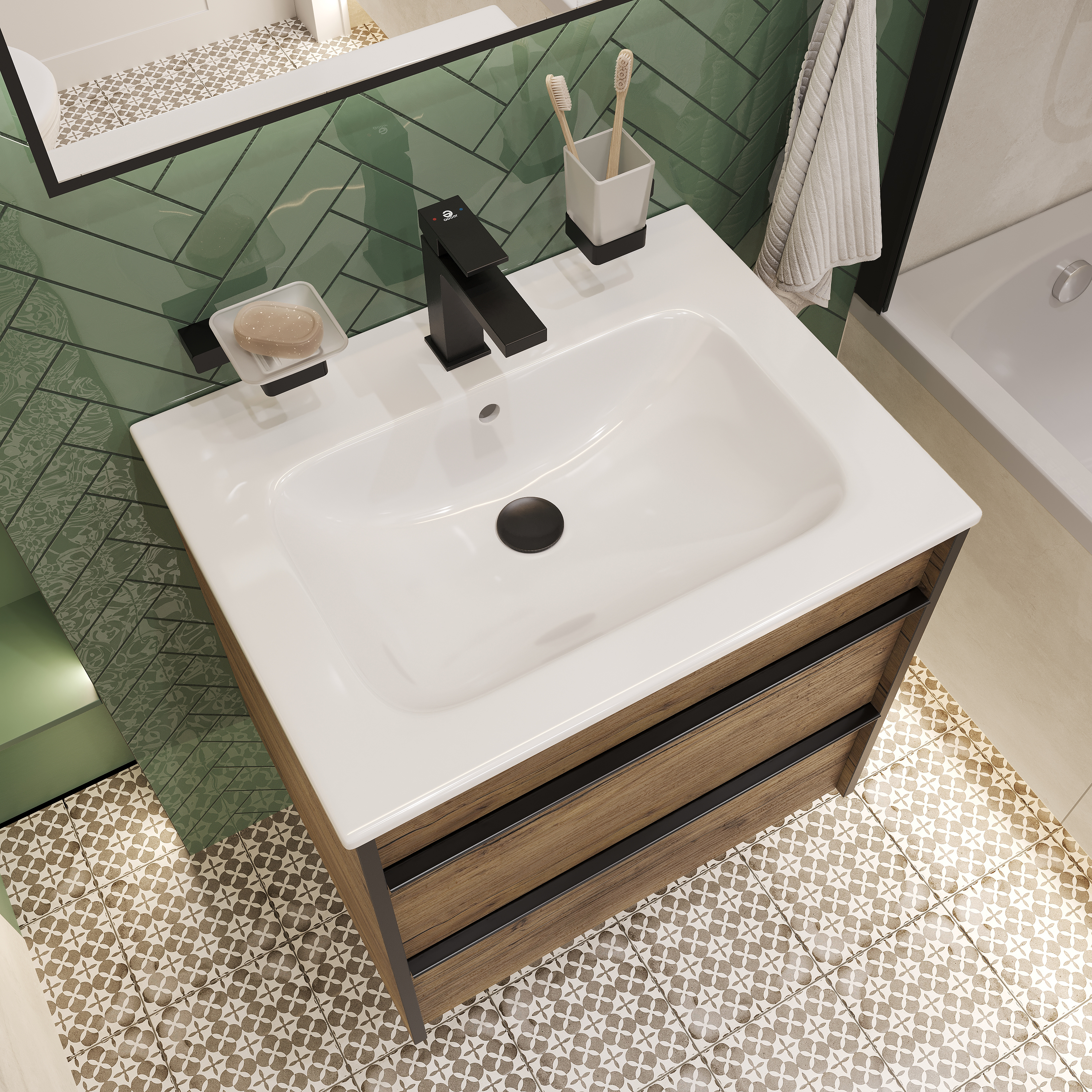 Смеситель для раковины STWORKI Нюборг NU-01b черный купить в Тамбове