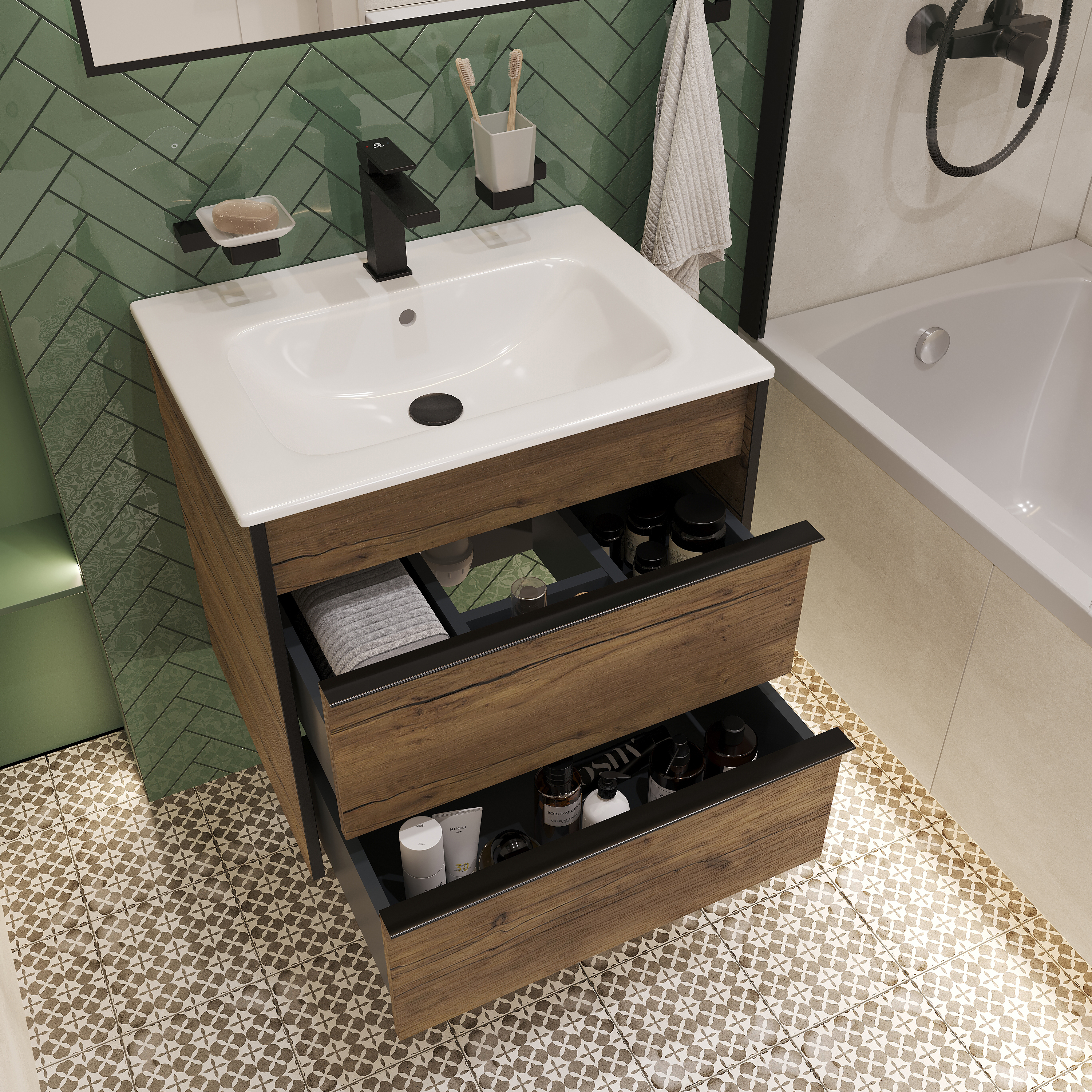 Смеситель для раковины STWORKI Нюборг NU-01b черный купить в Тамбове