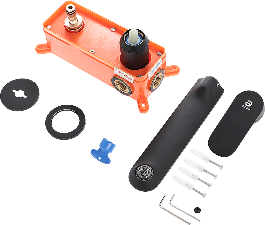 Смеситель для раковины STWORKI Ноттвиль NO-03b С ВНУТРЕННЕЙ ЧАСТЬЮ, черный купить в Тамбове