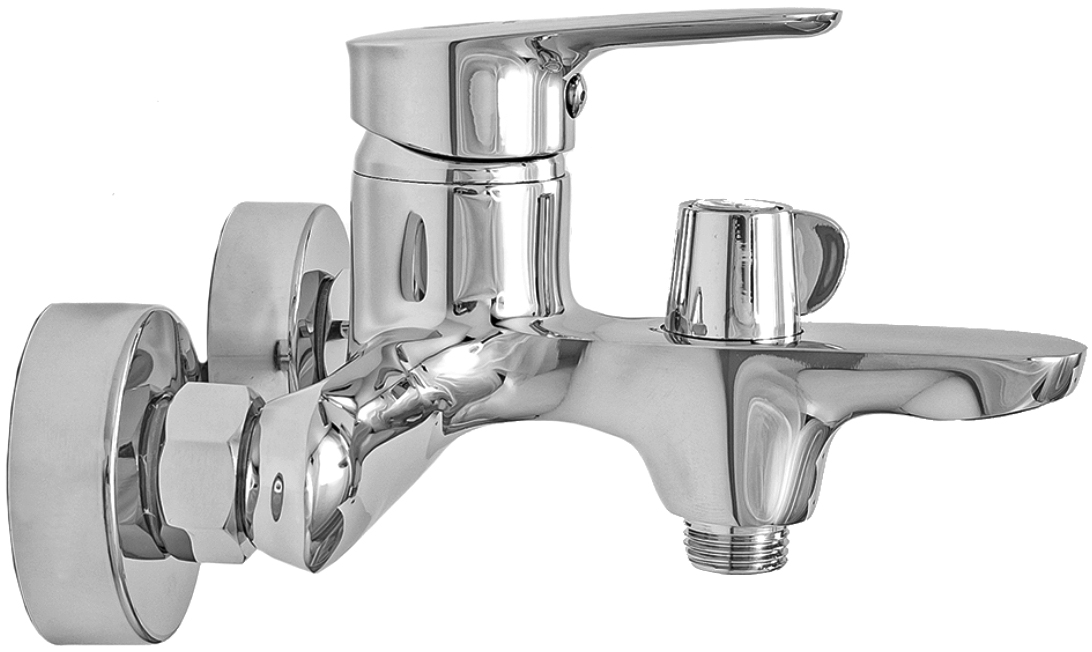 Смеситель для ванны с душем STWORKI Алта AL-02cr , однорычажный, латунь, настенный, российский купить в Тамбове