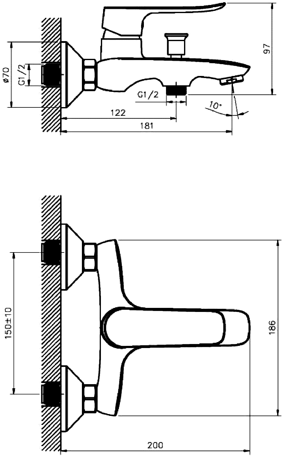 Смеситель для ванны с душем STWORKI Хадстен XA-02cr купить в Тамбове