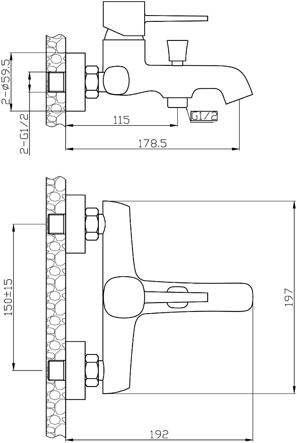 Смеситель для ванны с душем STWORKI Эстерсунд ES-03w купить в Тамбове