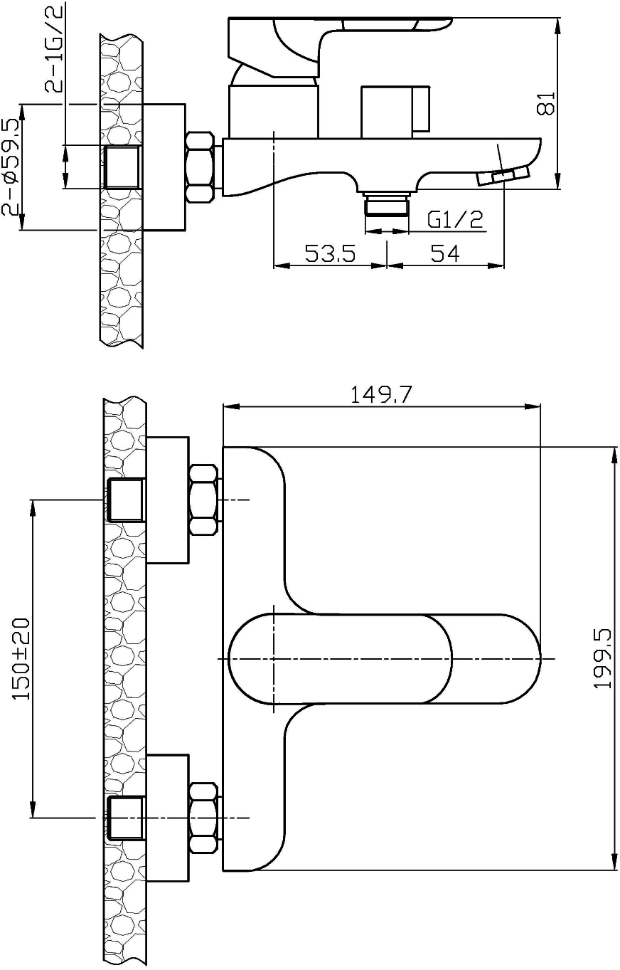 Смеситель для ванны с душем STWORKI Ноттвиль NO-04cr купить в Тамбове