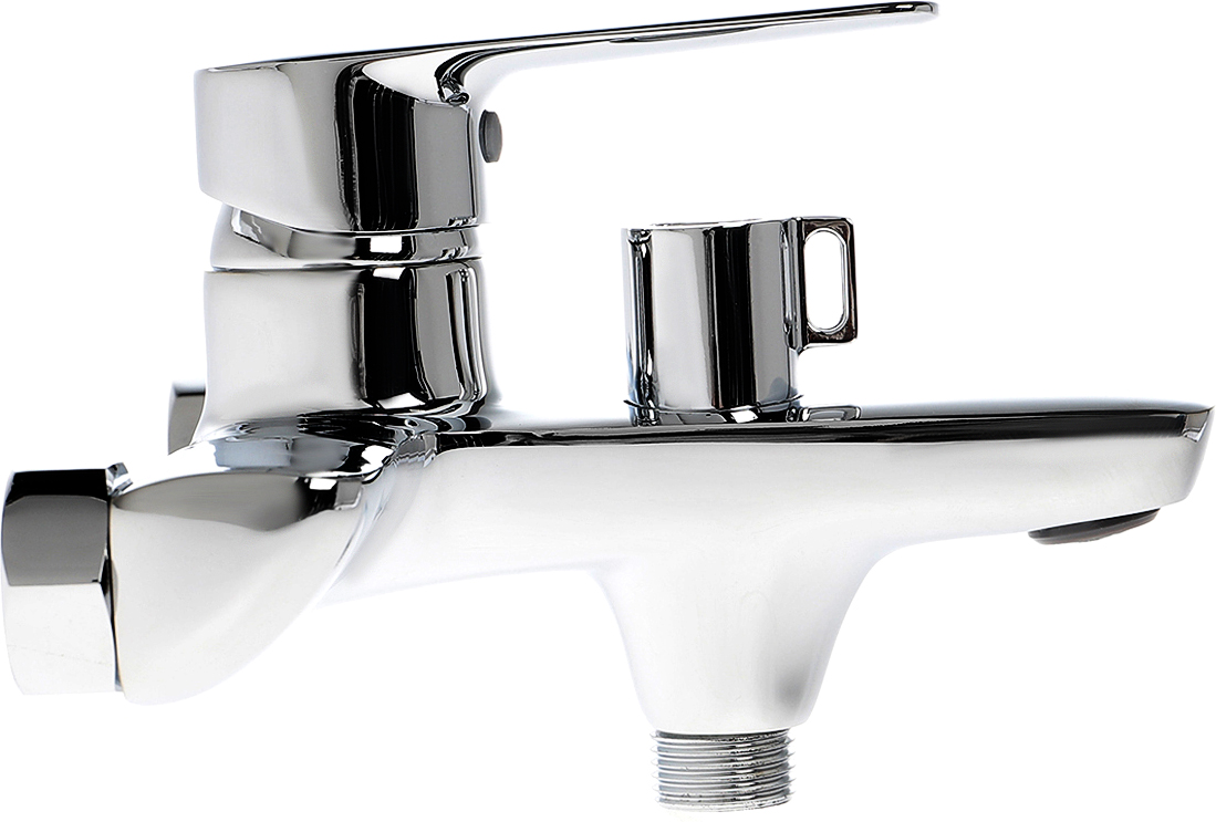 Смеситель для ванны с душем STWORKI Хельсингборг XE-02cr однорычажный, настенный, латунь, с функцией экономии расхода, глянцевый купить в Тамбове