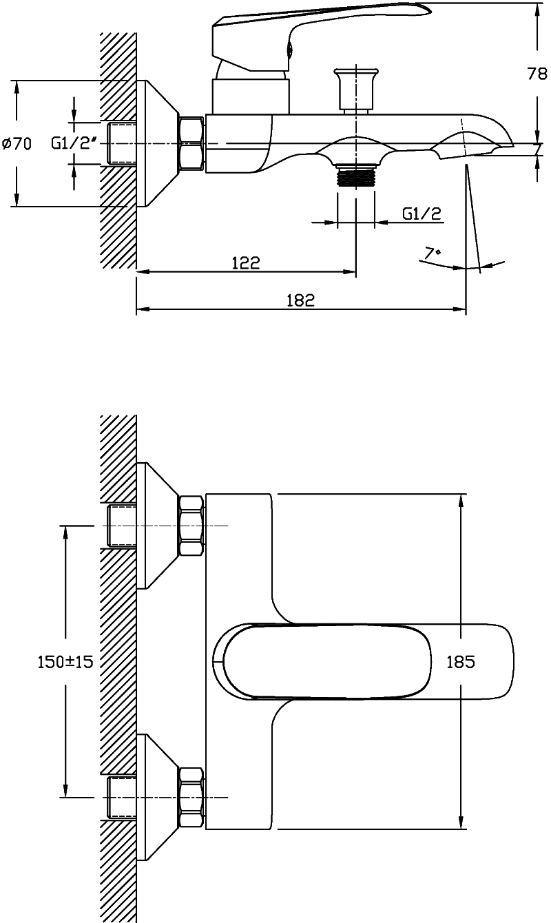 Смеситель для ванны с душем STWORKI Гриндстед GR-03cr купить в Тамбове
