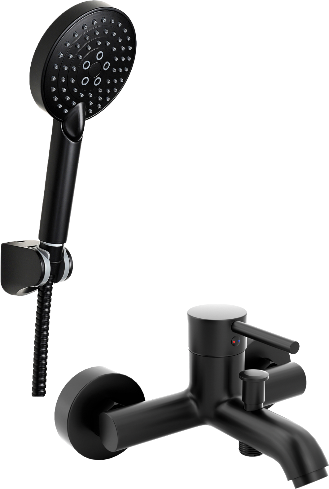 Смеситель для ванны с душем MEGA Didim MG-CM103-B + Душевой гарнитур STWORKI Кронборг KR-04b