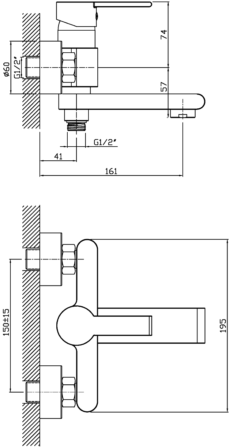 Смеситель для ванны с душем STWORKI Вестерос VS-02sv купить в Тамбове