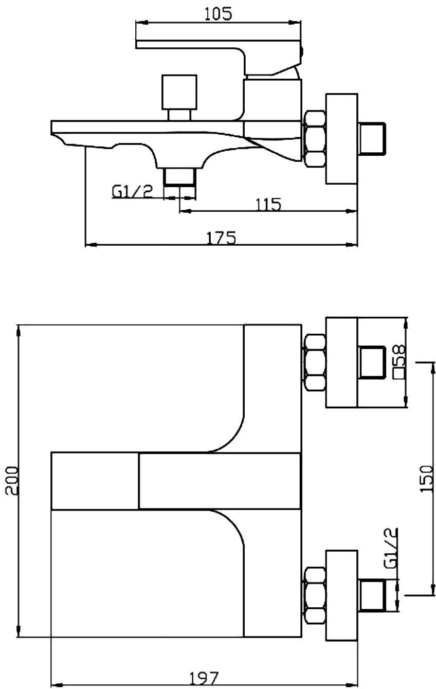 Смеситель для ванны с душем STWORKI Карлстад KAS-03w купить в Тамбове
