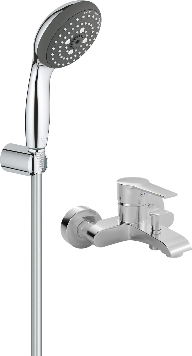 Смеситель для ванны с душем MEGA Snow MG-SH01 + Душевой гарнитур Grohe Vitalio Start 100 27957000