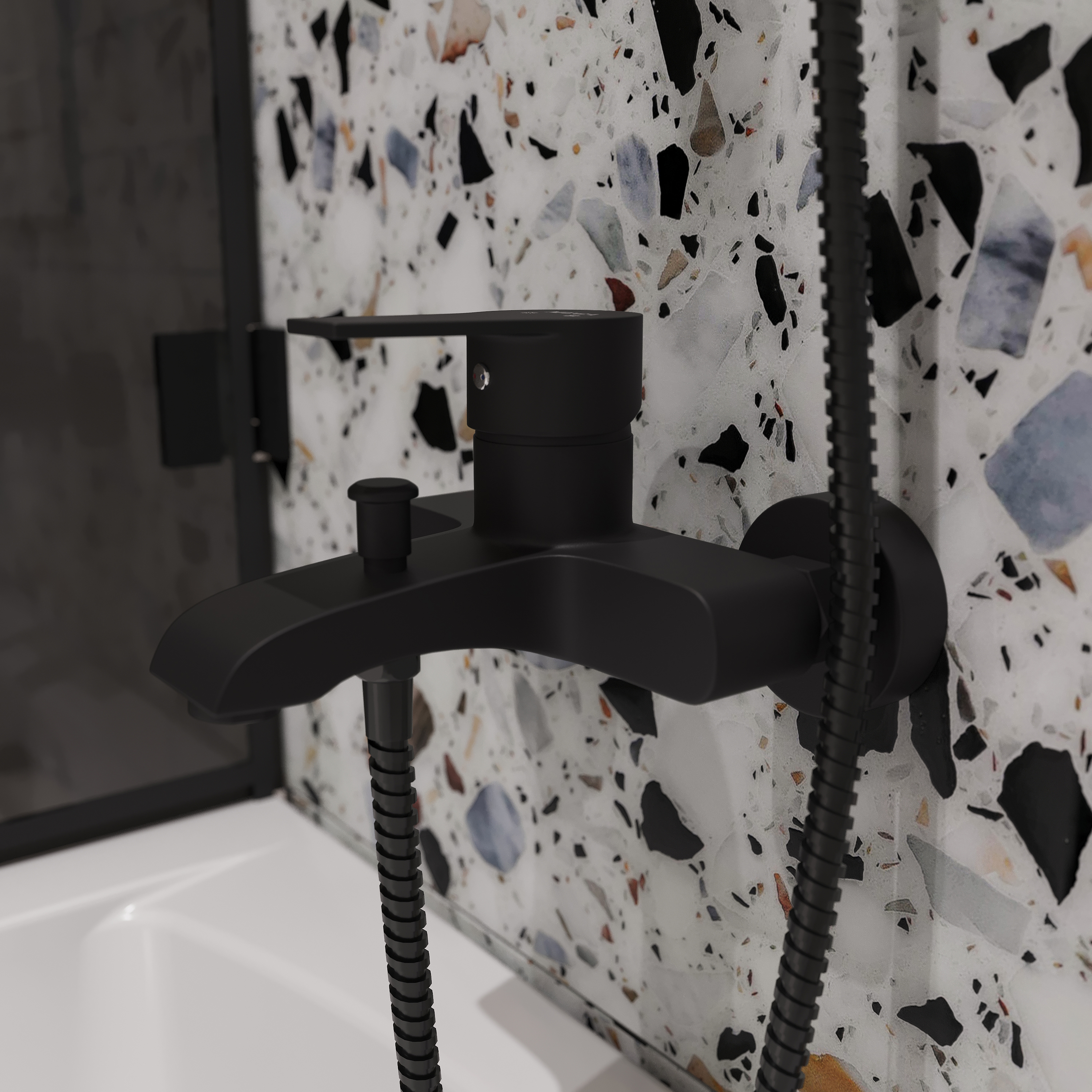 Смеситель для ванны с душем MEGA Snow MG-SH01-B черный купить в Тамбове