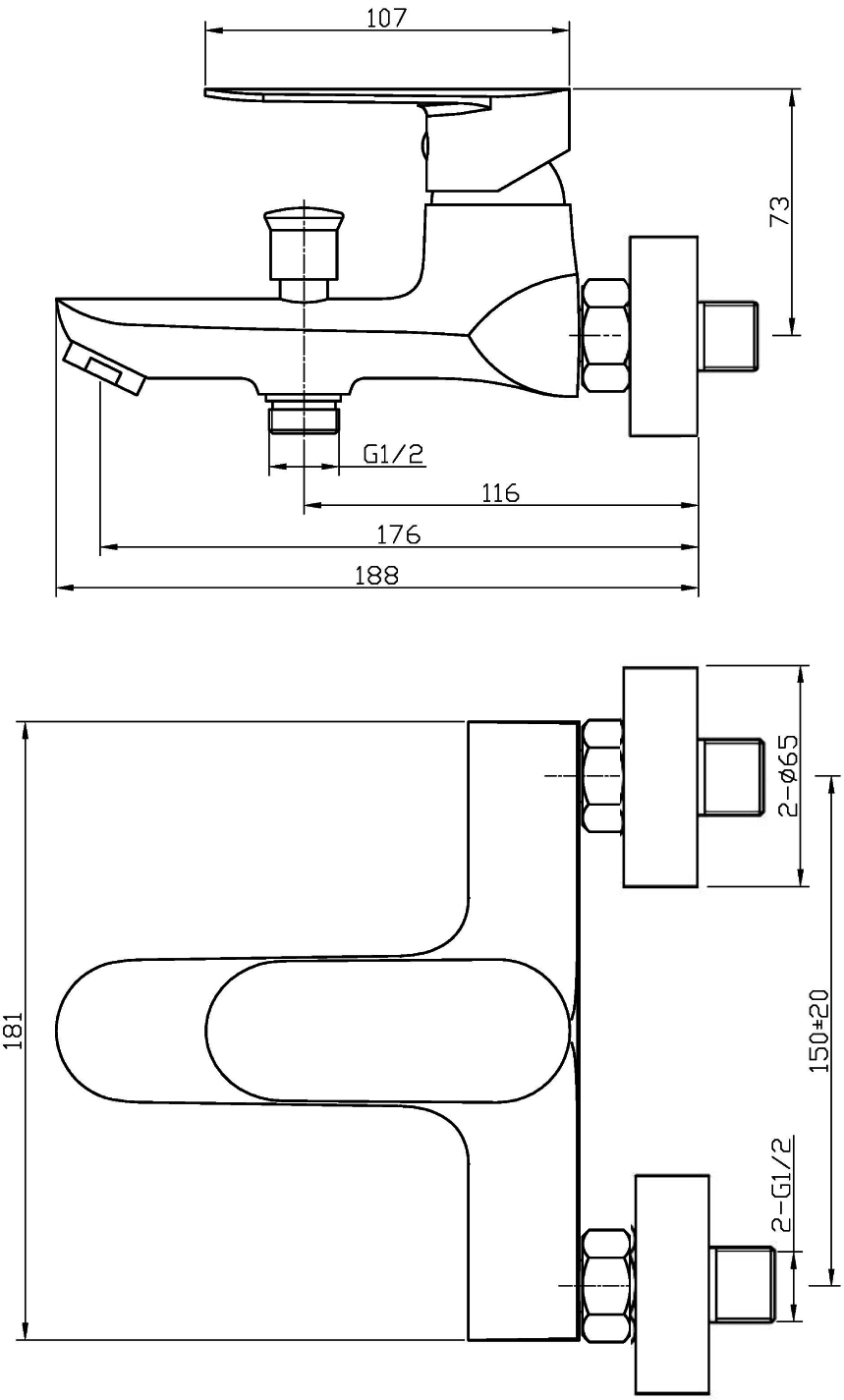 Смеситель для ванны с душем STWORKI Нордборг ND-03cr купить в Тамбове