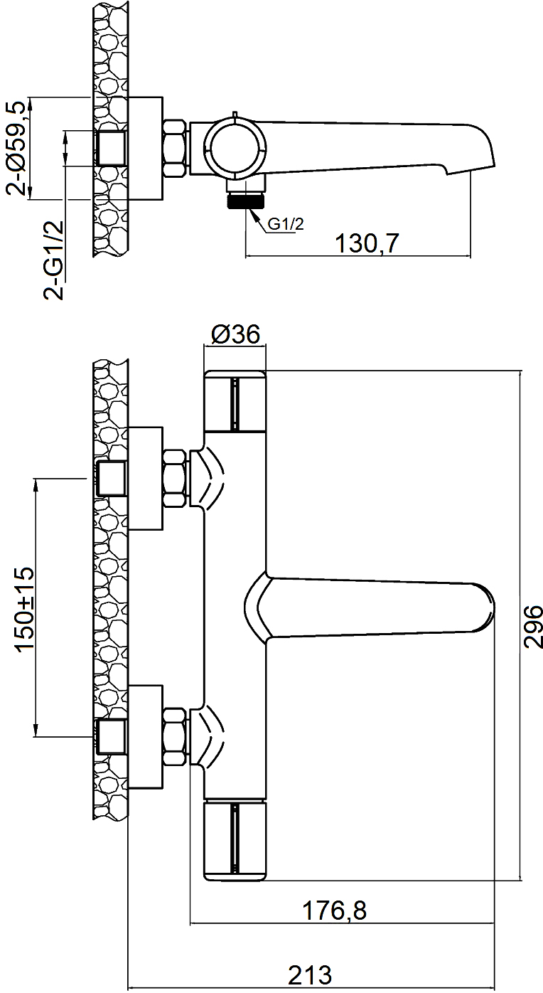 Смеситель для ванны с душем STWORKI Лунд LU-03cr купить в Тамбове