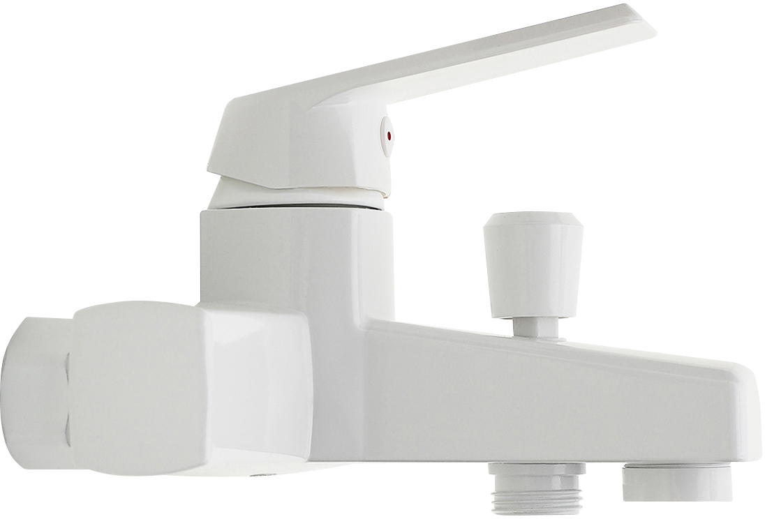 Смеситель для ванны с душем DIWO Смоленск SM-03w + Душевой гарнитур DIWO Смоленск SM-05w белый купить в Тамбове