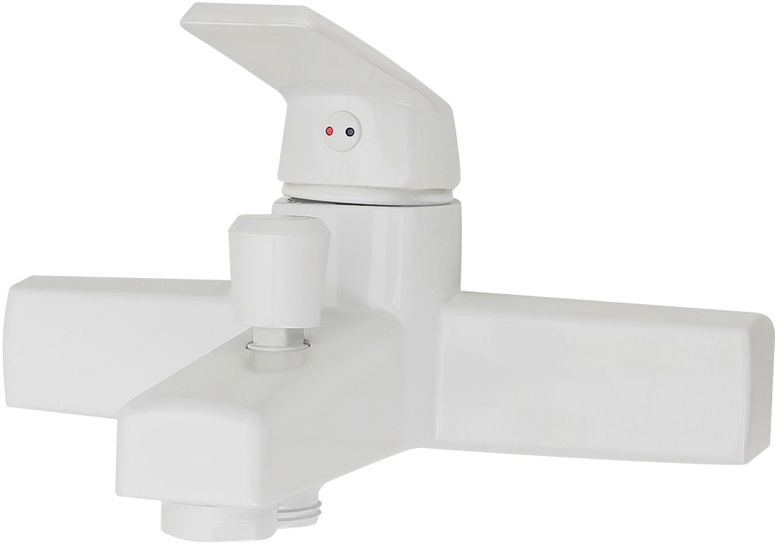 Смеситель для ванны с душем DIWO Смоленск SM-03w + Душевой гарнитур DIWO Смоленск SM-05w белый купить в Тамбове