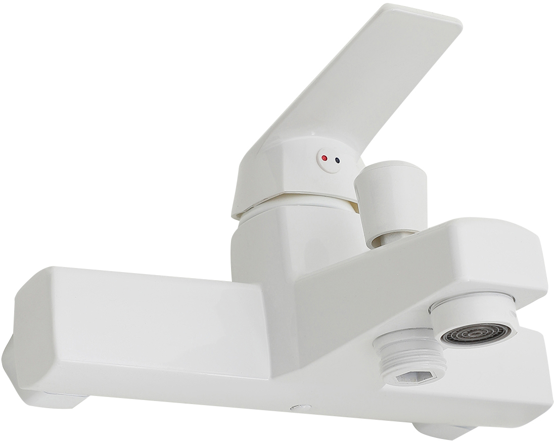 Смеситель для ванны с душем DIWO Смоленск SM-03w + Душевой гарнитур DIWO Смоленск SM-05w белый купить в Тамбове