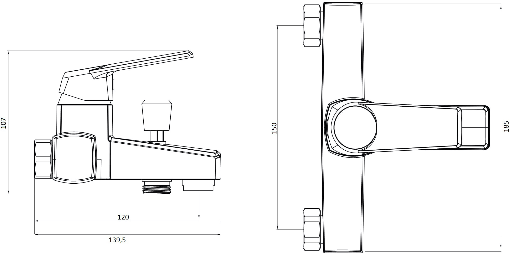 Смеситель для ванны с душем DIWO Смоленск SM-03w + Душевой гарнитур DIWO Смоленск SM-05w белый купить в Тамбове