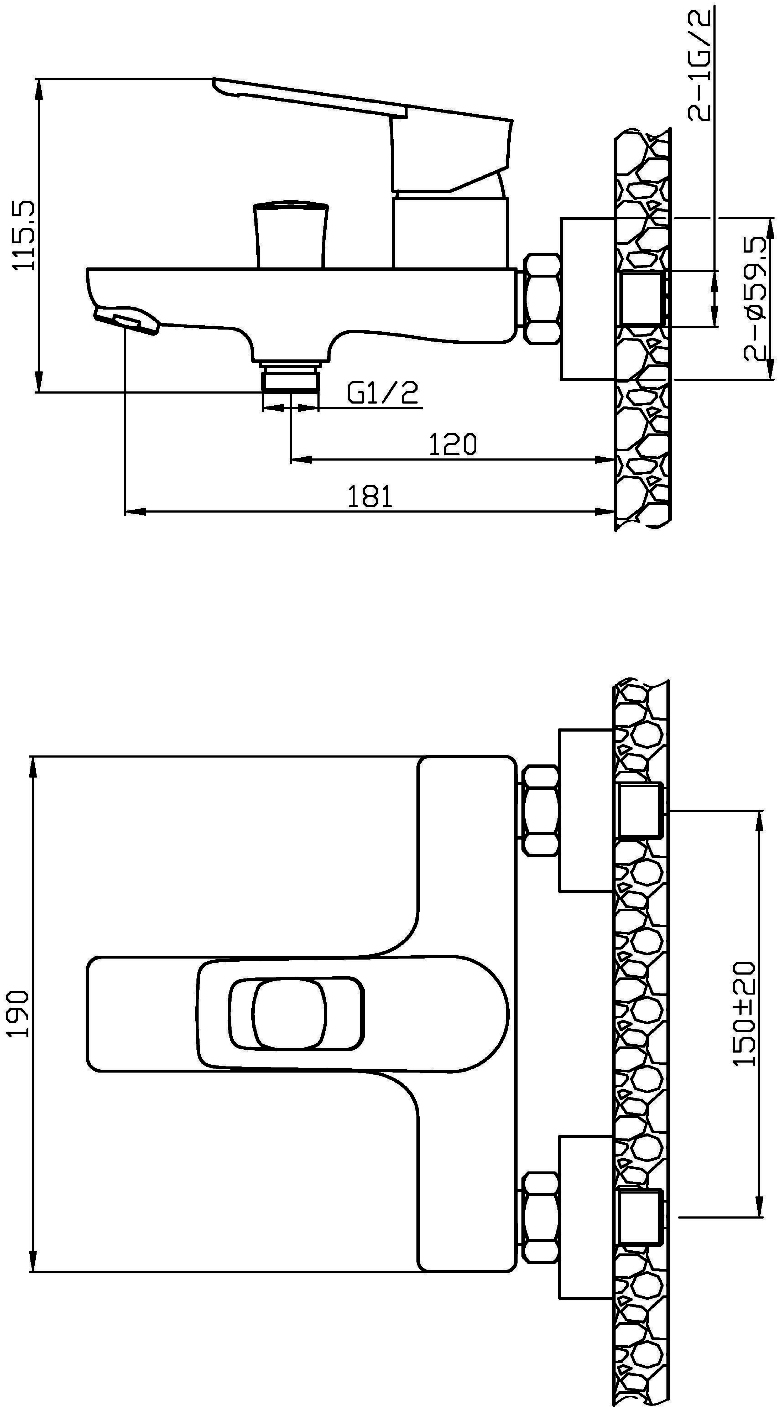 Смеситель для ванны с душем STWORKI Флом FL-02cr купить в Тамбове