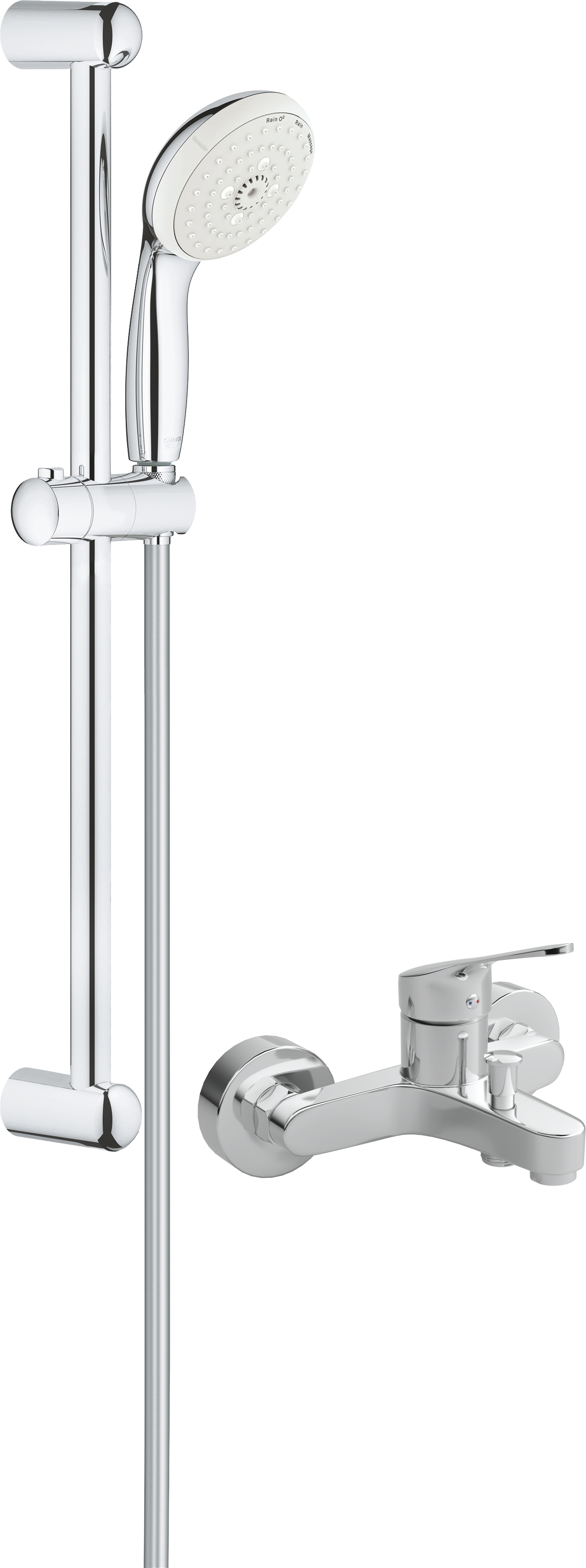 Смеситель для ванны с душем MEGA Delta MG-SRN100 + Душевой гарнитур Grohe Tempesta New 27794001