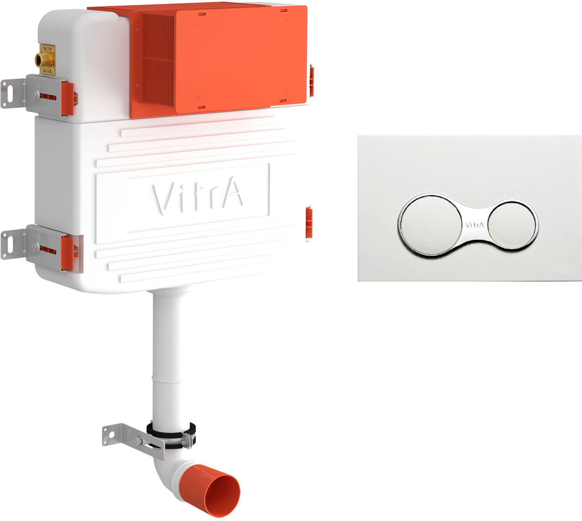 Смывной бачок скрытого монтажа VitrA 800-2019 с кнопкой смыва, белый