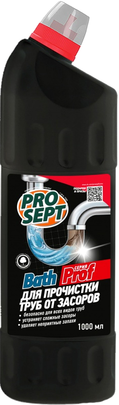 Средство для прочистки труб Prosept Bath Prof 1 л 230₽