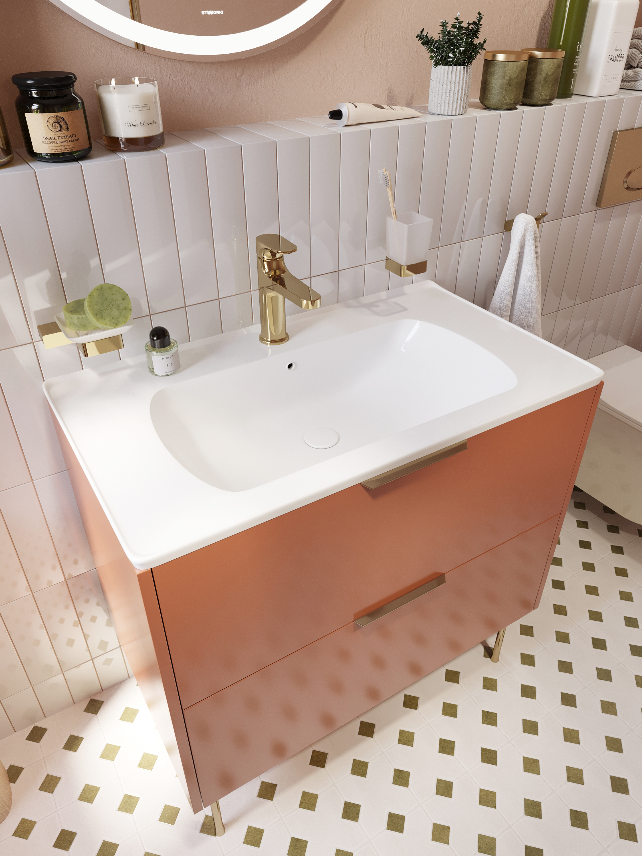 Стакан для ванной DEKOR BANYO SS 304 Gold SS304 006 02 настенный, золото, стеклянный купить в Тамбове